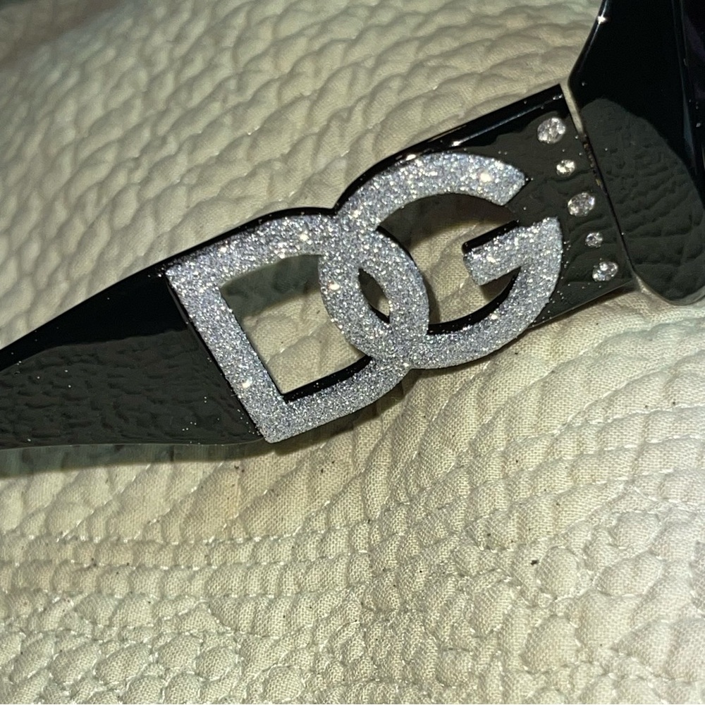 DG Black Sunglasses with Glitter lettering SILVER